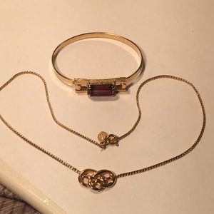 Vintage Avon Necklace, purple bracelet